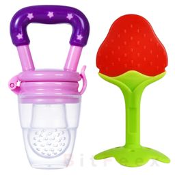 BitFeex Strawberry Silicone Food Fruit Nibbler with Extra Mesh Soft Pacifier Feeder Teether for Infant Baby Elegant BPA Free-Pack of 2pcs-20