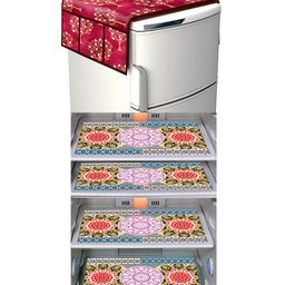 Dakshya Industries Fridge Top Cover and Fridge Mat Combo Set of 5-24