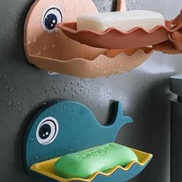 Funeiko Fish Design Soap Case with Wall Mounted StickerPack of 2 Random Color-13