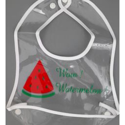 Yellow Bee PVC Clear Baby Bib with Cute Watermelon Print and Mess-Catcher Pocket for Boys- Transparent-image-49
