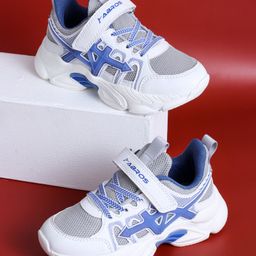 ABROS Mesh Detailed Shoes - Off White & Royal Blue-image-27