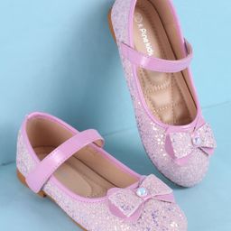 Pine Kids Velcro Closure Ballerina with Bow Applique - Pink-picture-37