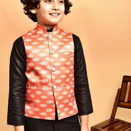 PRINTCULTR Boys Printed Satin Nehru Jackets-45