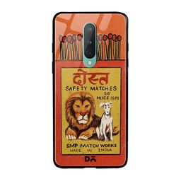 DailyObjects Red & Yellow Dost Matchbox OnePlus 8 Glass Cover image 1