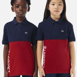 Lacoste Unisex Red & Navy Cotton Color Block Polos & T-shirts-image-24