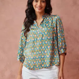 Fabindia Blue Printed Top-picture-11