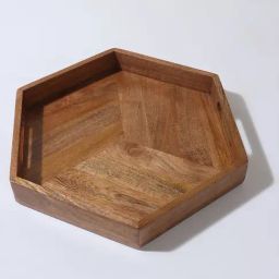Westside Home Natural Wood Hexagonal Shaped Tray-image-35