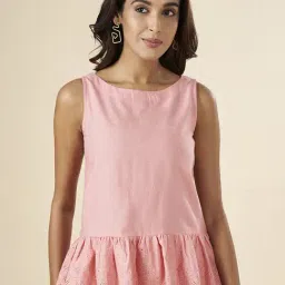Akkriti by Pantaloons Peach Cotton Top-image-88