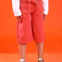 Tales & Stories Kids Red Cotton Regular Fit Capri-image-8