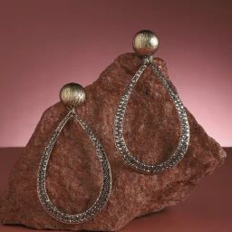 Sohi women's teardrop cluster drop earrings gold-image-42