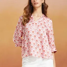 Fabindia Pink Printed Top-image-76