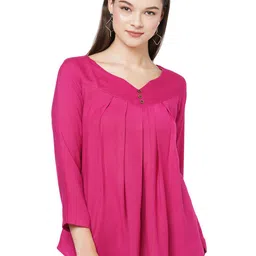 G0-4 IT Women Sweetheart Neck Pleated Top-picture-3