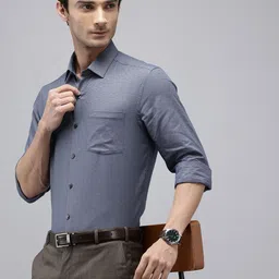 Arrow Pure Cotton Self Design Manhattan Slim Fit Textured Formal Shirt-picture-40