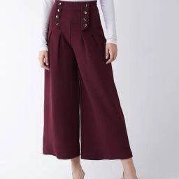 Miss Chase Maroon Mid Rise Trousers-image-95