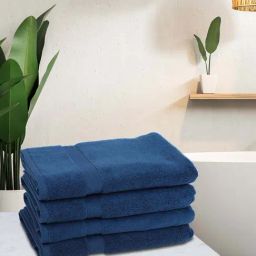 Bianca Paradiso Navy 100% Cotton 500 GSM Bath Towels - Set of 4-image-92