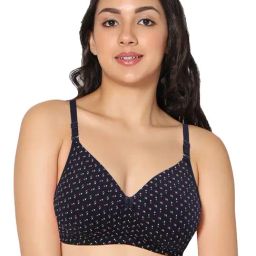 IN CARE Dark Navy Printed Non-Wired Full Coverage Push-Up Bra-image-82