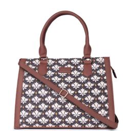 ZOUK Bidri Kaiser Classic Black & White Printed Medium Handbag-2