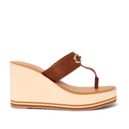 Aldo Women's Brown T-Strap Wedges-picture-49