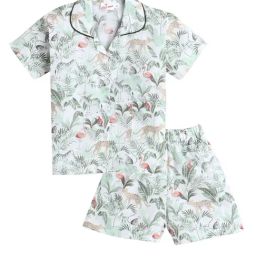 The Magic Wand Kids Green & White Printed Shirt with Shorts-image-65