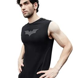 The Souled Store Black Cotton Regular Fit Printed Vest-picture-26