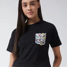 Miss Chase Black Cotton T-shirt-image-60