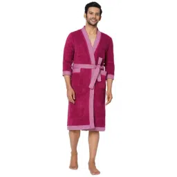 Spaces Hygro Solid Dark Violet Cotton Bathrobes-image-28