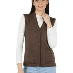 Monte Carlo Brown Wool Open Front Cardigan-38