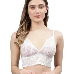 Cukoo White Lace Full Coverage Non-Padded Bralette-picture-13