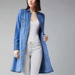 DOLCE CRUDO Blue Denim Shrug-image-38