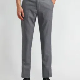 Arrow Grey Slim Fit Texture Trousers-picture-35