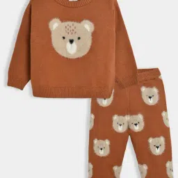 MiArcus Unisex Brown Printed Full Sleeves Top with Pajamas-image-54