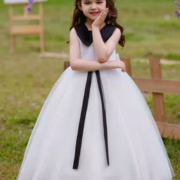 LULU & SKY Girls Peter Pan Collar Fit & Flare Maxi Dress-58