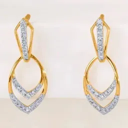 P.N.Gadgil Jewellers 14KT BSI Hallmarked Yellow Gold Ornate Drift Drop Earring for Women-image-13
