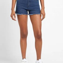 Forever 21 Blue Mid Rise Shorts-picture-27