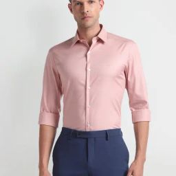 Arrow Newyork Pink Cotton Slim Fit Shirt-image-54