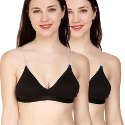 AROUSY Black Cotton Backless Bra - Pack Of 2-picture-18