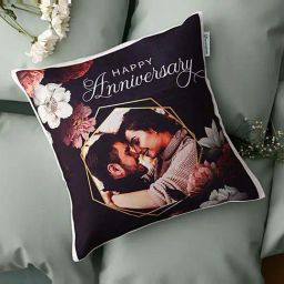 FNP Multicolor Polyester Personalised Anniversary Greetings Cushion-29