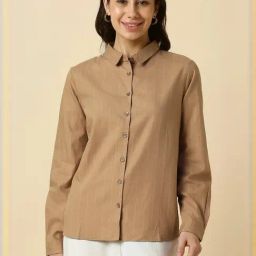 Allen Solly Brown Striped Formal Shirt-image-35