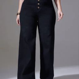 Miss Chase A+ Black Denim Relaxed Fit Jeans-image-78