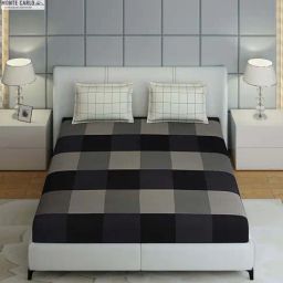 Monte Carlo Ramona Black Cotton 210 TC Queen Bedsheet with 2 Pillow Covers-image-31