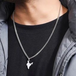 The Bro Code Silver Plated India Pendant Necklace for Men-23
