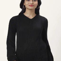 Honey by Pantaloons Black Self Pattern Sweater-image-50