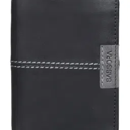 SASSORA Izan Black & Grey Small Leather Bi-Fold Notecase for Men-picture-26
