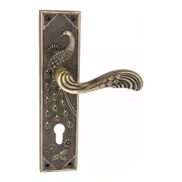 Atom 25.4 cm (10 inch) Zinc Matte Finish Multicolor Door Lock Set, MH-MAYUR-CY-BA-BSK-35