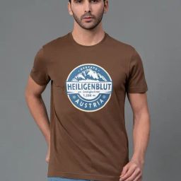 Red Tape Mid Brown Cotton Regular Fit Printed T-Shirt-image-21