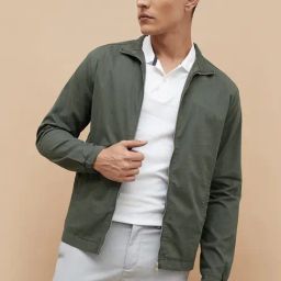 Code By Lifestyle Dark Green Cotton Regular Fit Jacket-image-18