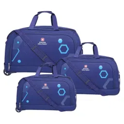 SWISS MILITARY Carry on Duffle Luggage Sprint Series 50, 55, 60 cm Polyester Navy Blue (Set of 3)-image-48