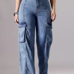 Miss Chase A+ Blue Denim Relaxed Fit Jeans-image-42