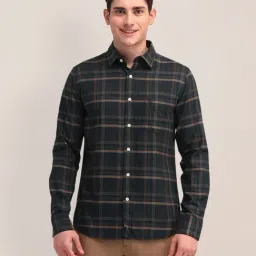 U.S. Polo Assn. White Cotton Regular Fit Checks Shirt-picture-3