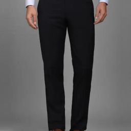 Louis Philippe Navy Slim Fit Trousers-picture-12